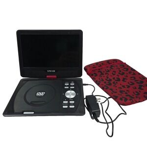 Craig 10 Inch Portable DVD/ CD Player Model #CTFT751tk Swivel Screen Red Tested